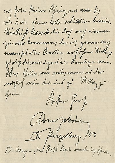 Arnold Schönberg to David Josef Bach, November 15, 1901